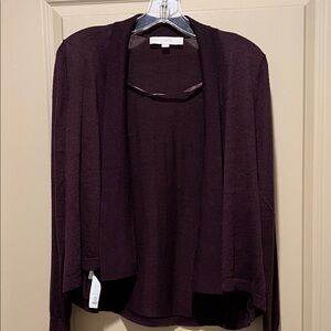 LOFT Women's Deep Purple Cardigan
